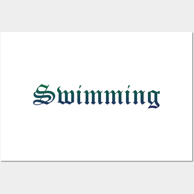 Swimming Gradient Text Wall Art by LazarIndustries